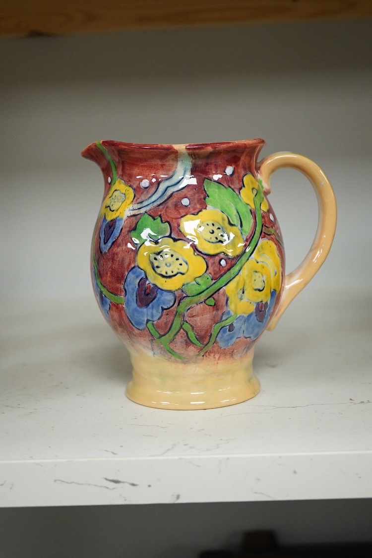A Royal Doulton pottery jug, designed by Frank Brangwyn, numbered 8020, 15cm high